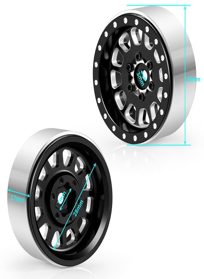 عجلات MORLORDY 1.3 Beadlock، 4 قطع من جنوط Beadlock المصنوعة من الألومنيوم CNC لسيارات SCX24 TRX4M 1/24 1/18 RC Crawler، قطع غيار للترقية (أسود) - Image 5